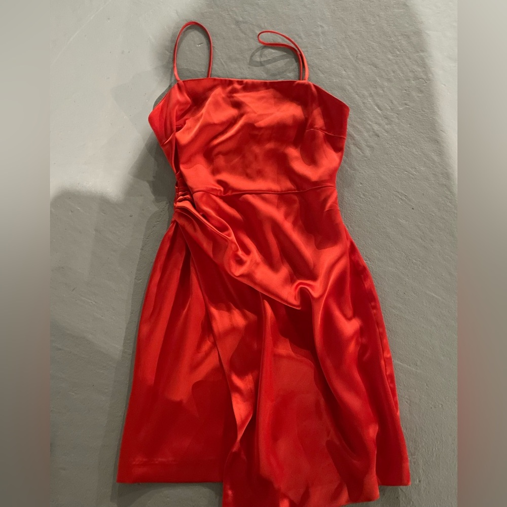 Zara red satin mini dress